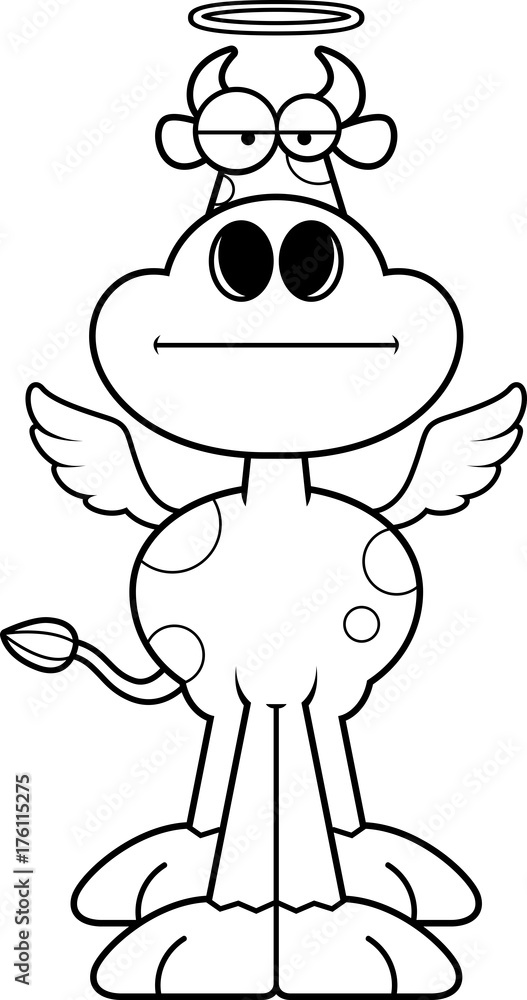 Obraz premium Cartoon Holy Cow Bored