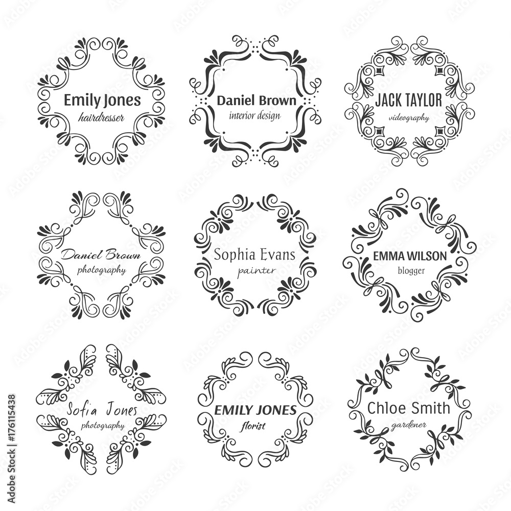Flower hand sketched shapes for branding Flower hand sketched shapes for branding