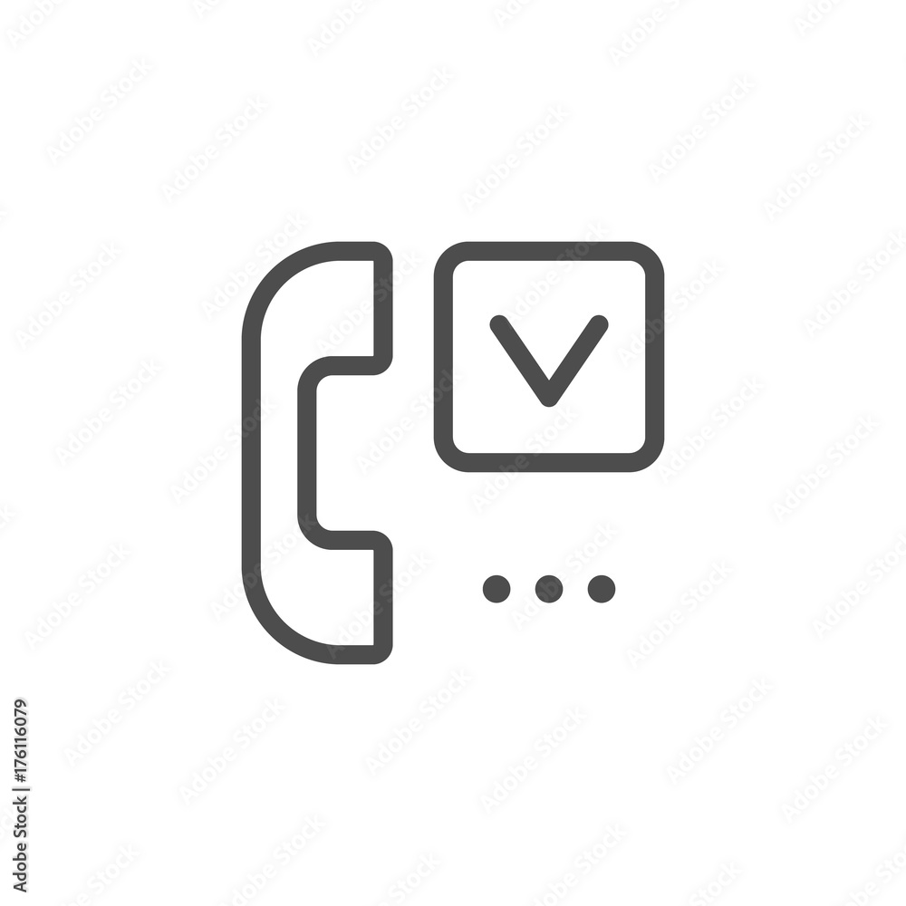 Phone survey line icon Phone survey line icon