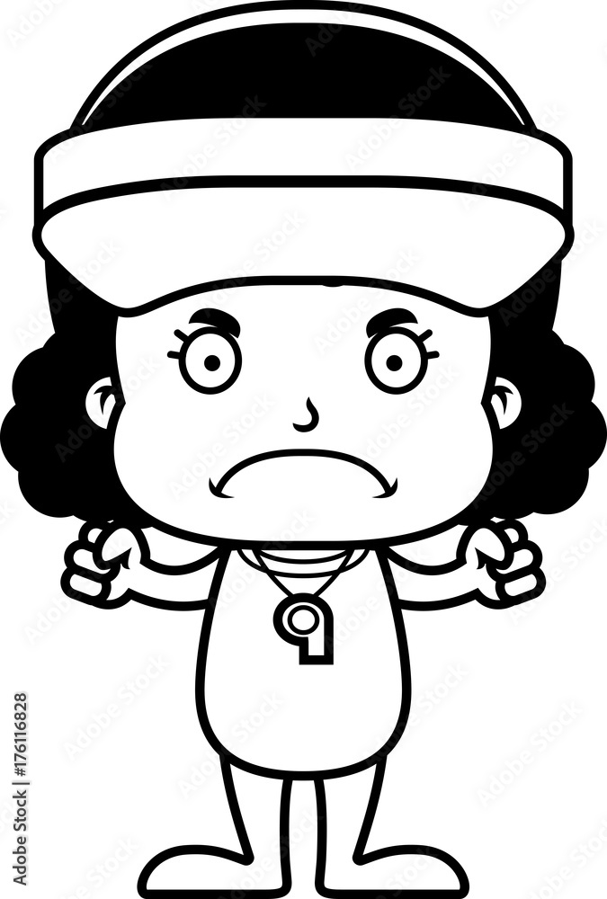 Cartoon Angry Lifeguard Girl Cartoon Angry Lifeguard Girl