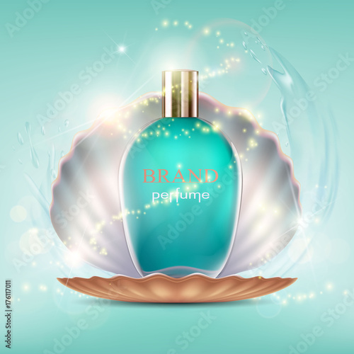 Glass bottle with a perfume