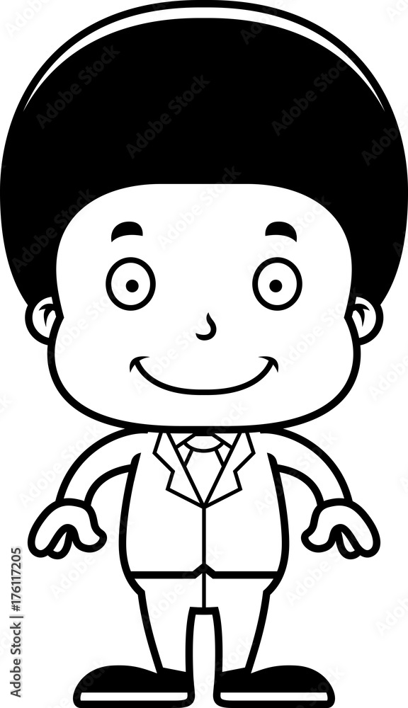 Fototapeta premium Cartoon Smiling Businessperson Boy