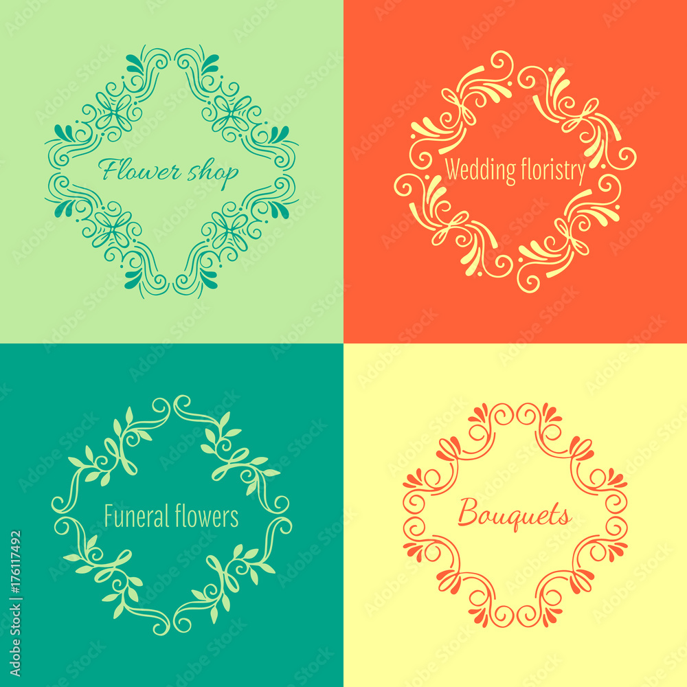 Floral and geometrical frame with space for text Floral and geometrical frame with space for text