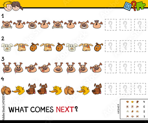 complete the pattern game with dogs