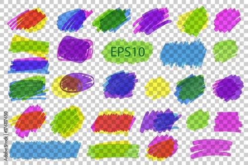 Color highlight stripes, strokes, marks.