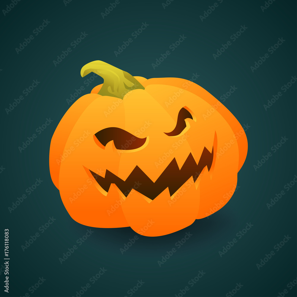 Naklejka premium Gradient element Pumpkin face for Halloween. Holidays character design