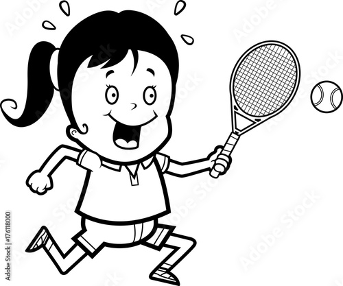 Cartoon Child Tennis