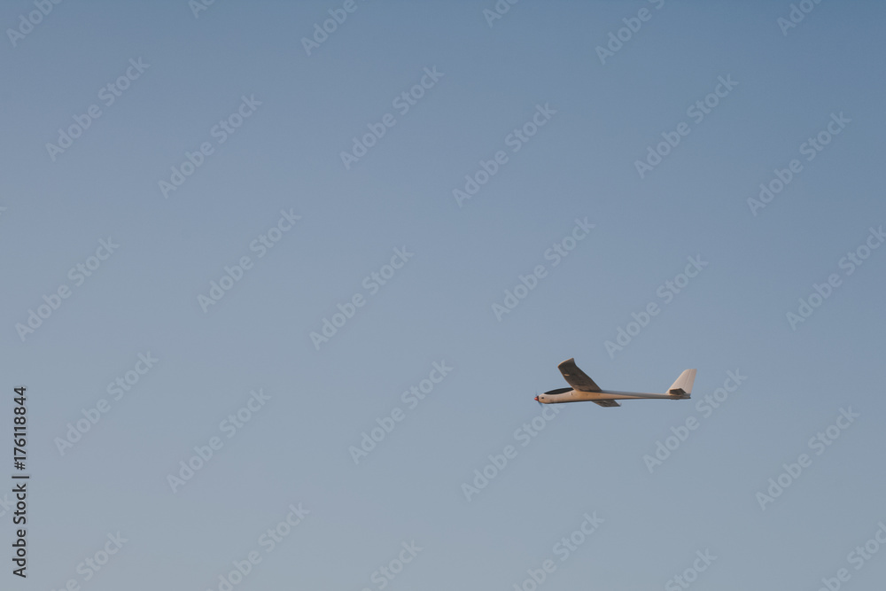 Obraz premium RC glider flying in the blue sky