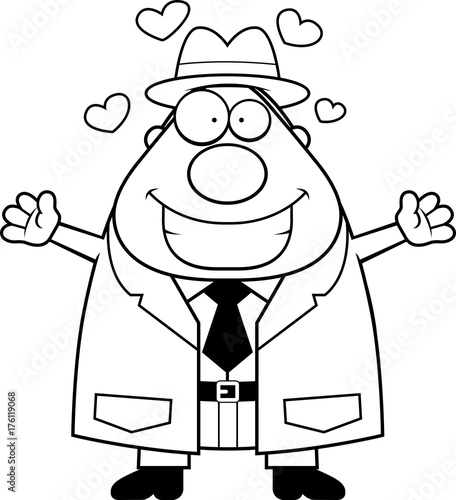 Cartoon Detective Hug