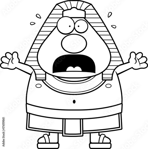 Scared Cartoon Egyptian Pharaoh