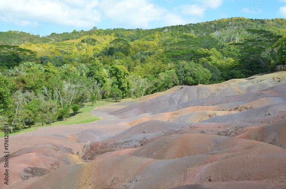 Terre des 7 couleurs, dans la région de Chamarel, île Maurice