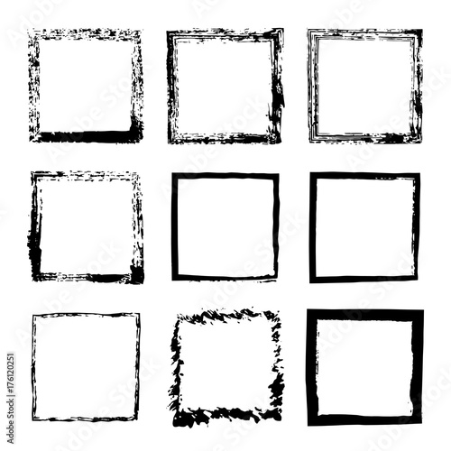 Vector set of square frames ink 1