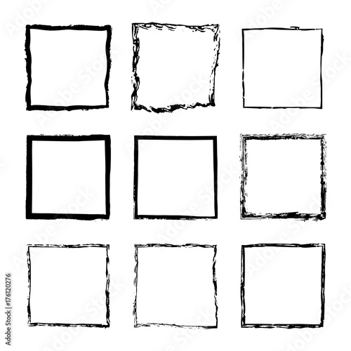 Vector set of square frames ink 2