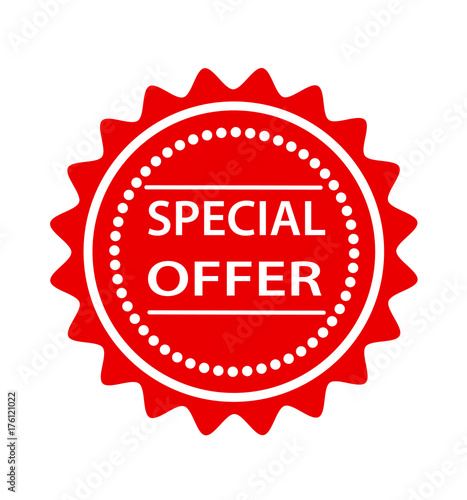 red special offer tag design, stock vector illustration