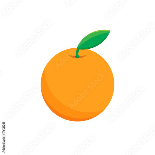 Cute fresh orange symbol icon in flat style. Common tropical fruit. Vector illustration