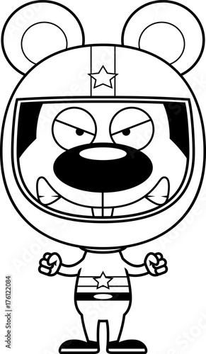 Cartoon Angry Race Car Driver Mouse