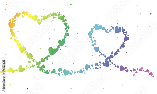 vector background with colored hearts