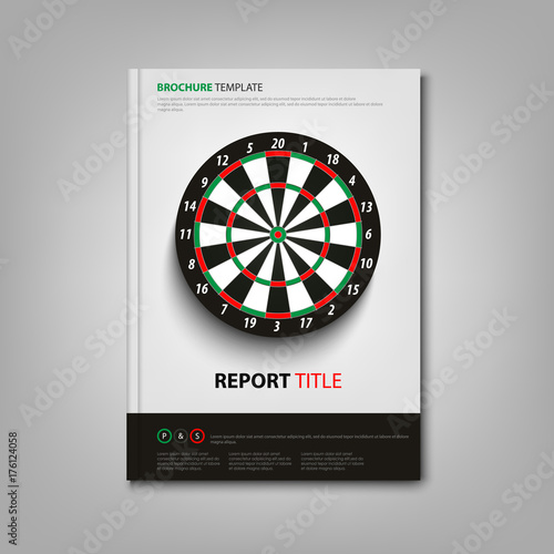 Brochures book or flyer with dart board template