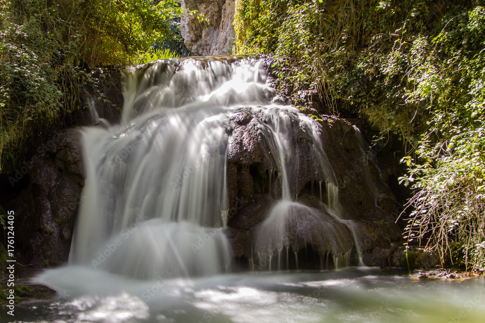 Fototapeta premium waterfalls of the natural park of the monastery of Piedra, in the Spanish aprovince of Aragon