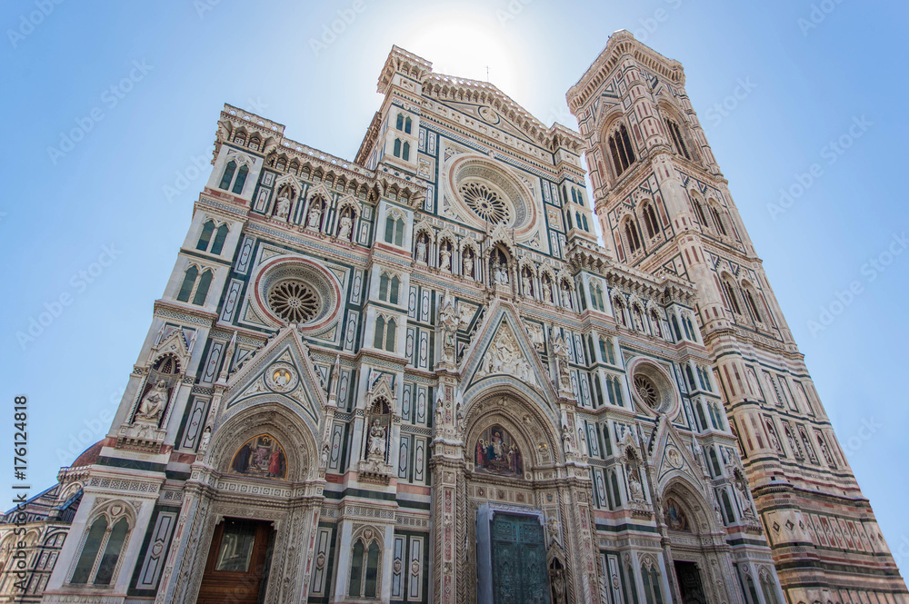 Westportal des Doms Santa Maria del Fiore in Florenz, Italien