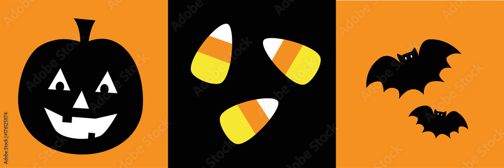 Happy Halloween Pumpkin Candy Corn Bats Happy Halloween Pumpkin Candy Corn Bats