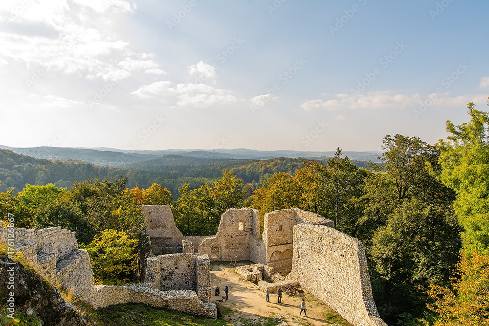View on the Wodaca Valley from castle Pilcza in Smolen (Poland)