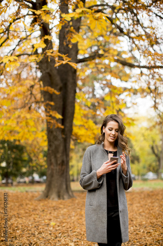 Young womanusing mobile pho...