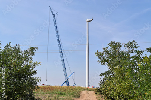 Bild auf Leinwand Wind powered generators - construction