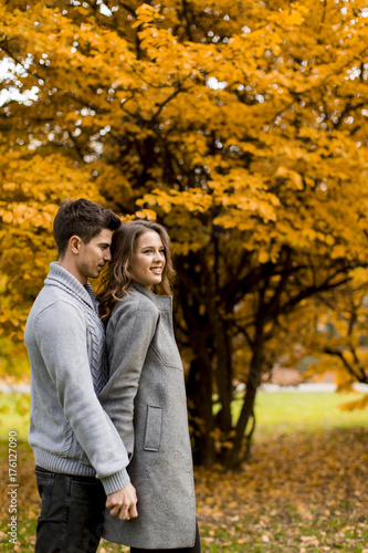 Lovely young couple in the autumn forest © BGStock72