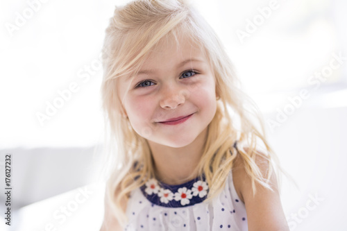 фотографія Portrait of beautiful little girl happy smiling