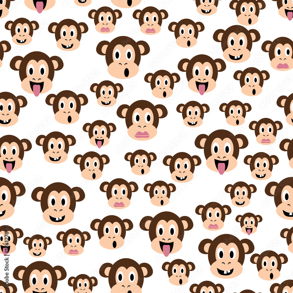 Monkey seamless pattern. Monkey heads seamless pattern. Monkey background. Monkey seamless pattern. Monkey heads seamless pattern. Monkey background.