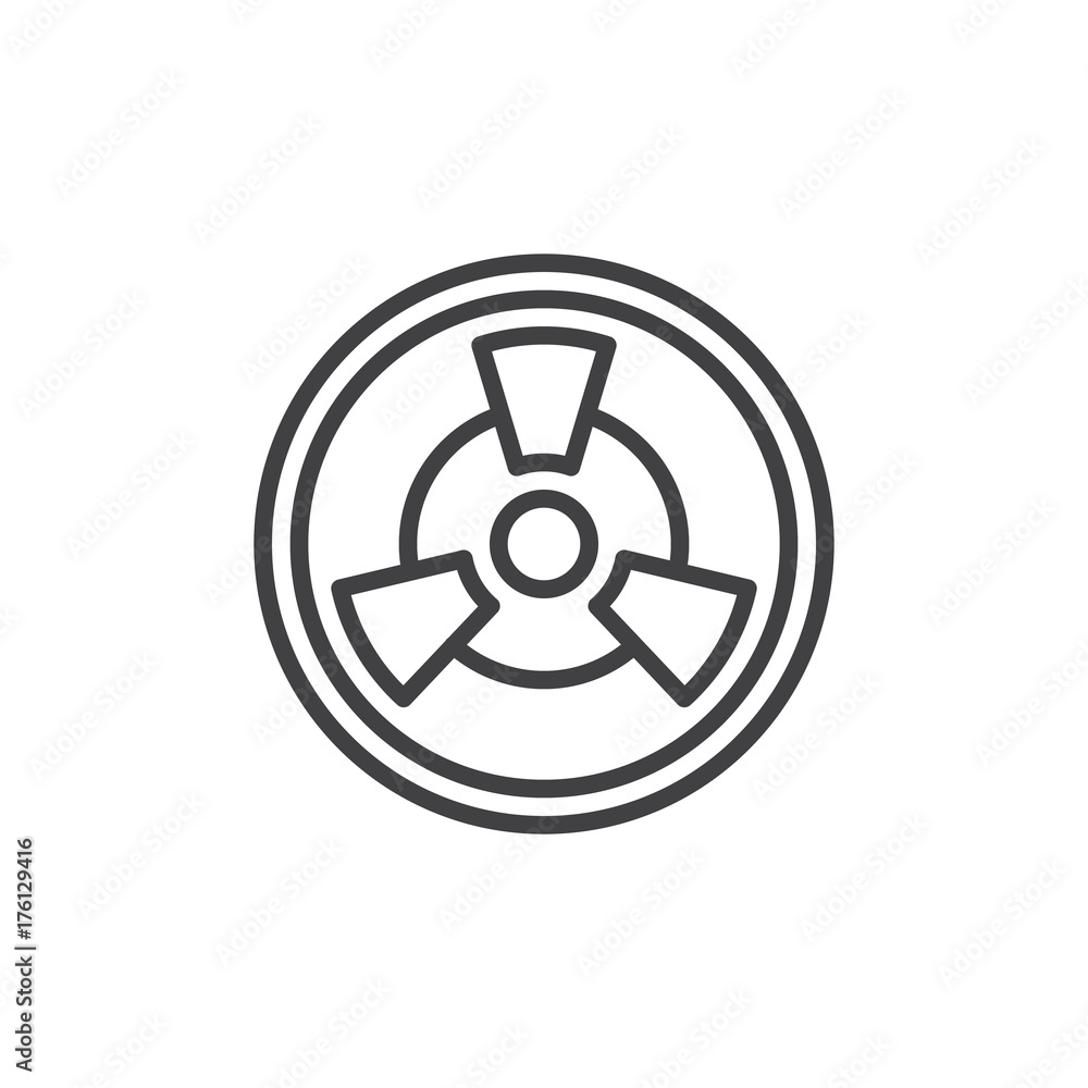 Toxic line icon, outline vector sign, linear style pictogram isolated on white. Radioactive hazard symbol, logo illustration. Editable stroke Toxic line icon, outline vector sign, linear style pictogram isolated on white. Radioactive hazard symbol, logo illustration. Editable stroke