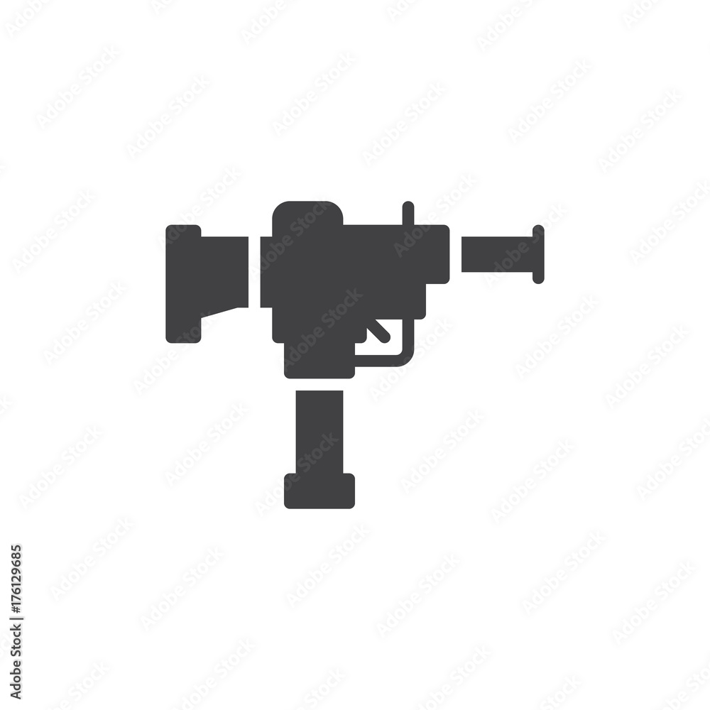 Gun icon vector, filled flat sign, solid pictogram isolated on white. Automatic weapon symbol, logo illustration.