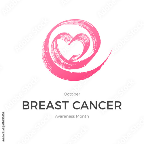 Pink ribbon, breast cancer awareness symbol, vector illustration