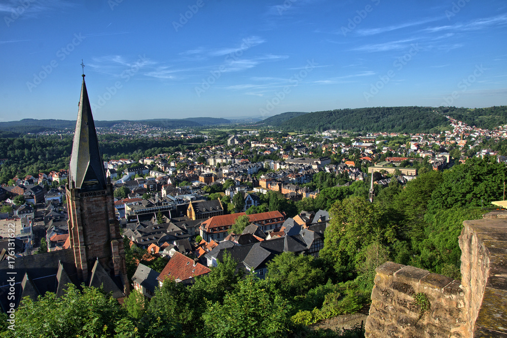 Blick vom Marburger Schloss auf Marburg