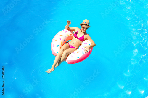 Young woman relaxing on inf...