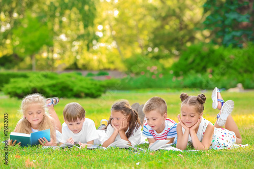Cute little children readin...