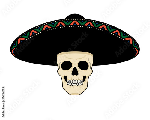 Skull in sombrero