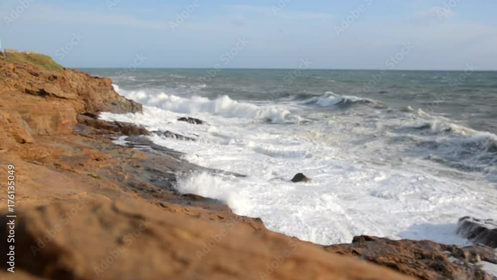 View of rough sea on the Livorno coast View of rough sea on the Livorno coast