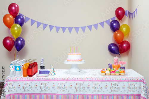 Table set for birthday party