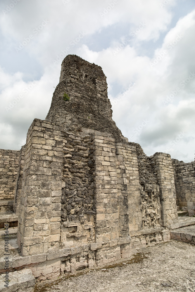 the ruins of Xpujil maya archaeological site  in Mexico