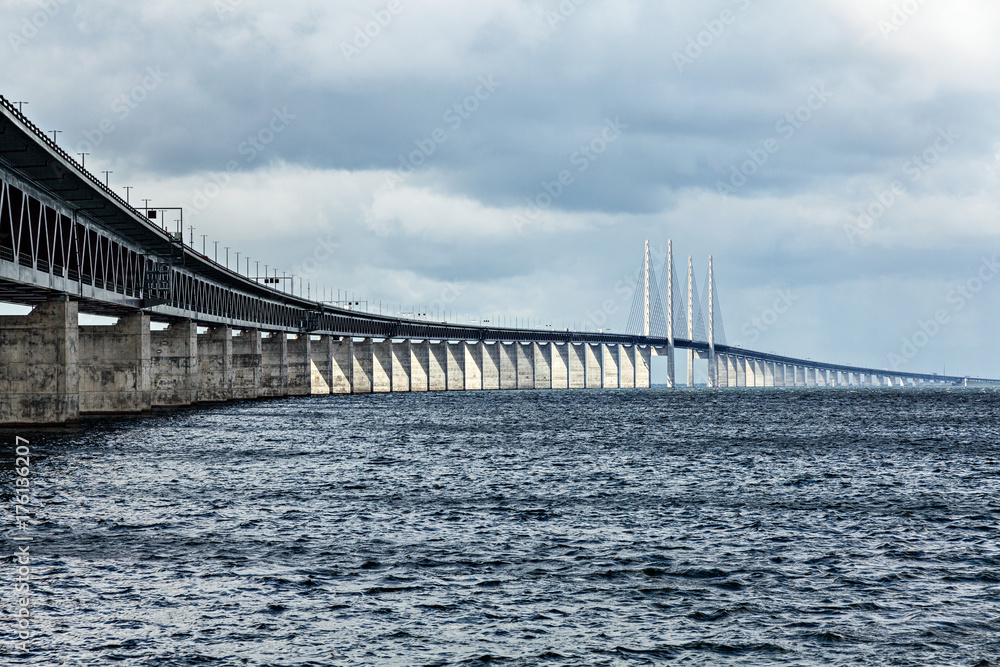 Oresund Bridge connecting Sweden and Denmark.