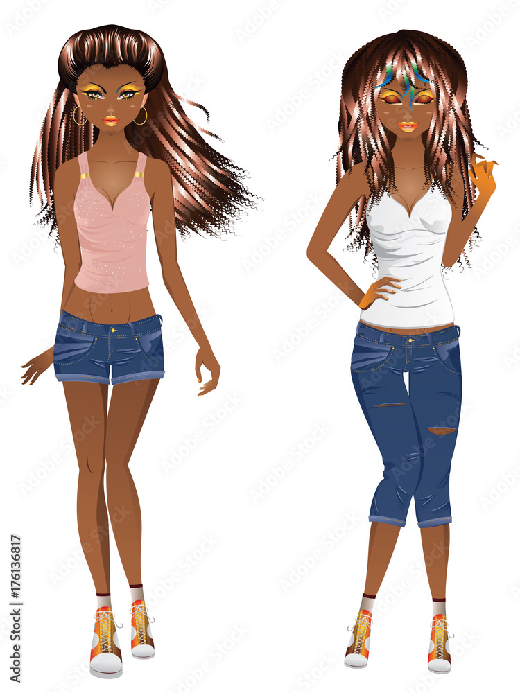 Afro American Girl Casual Style Afro American Girl Casual Style