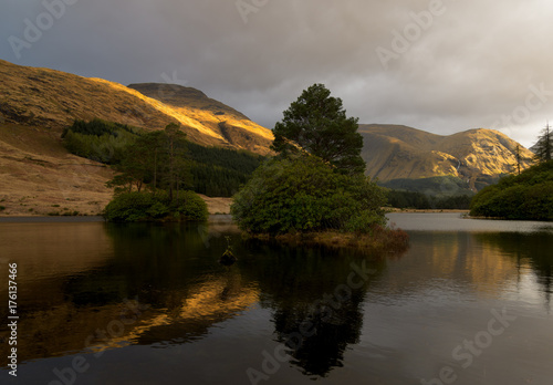 Beautiful light and reflections at Lochan Urr in Scotland
