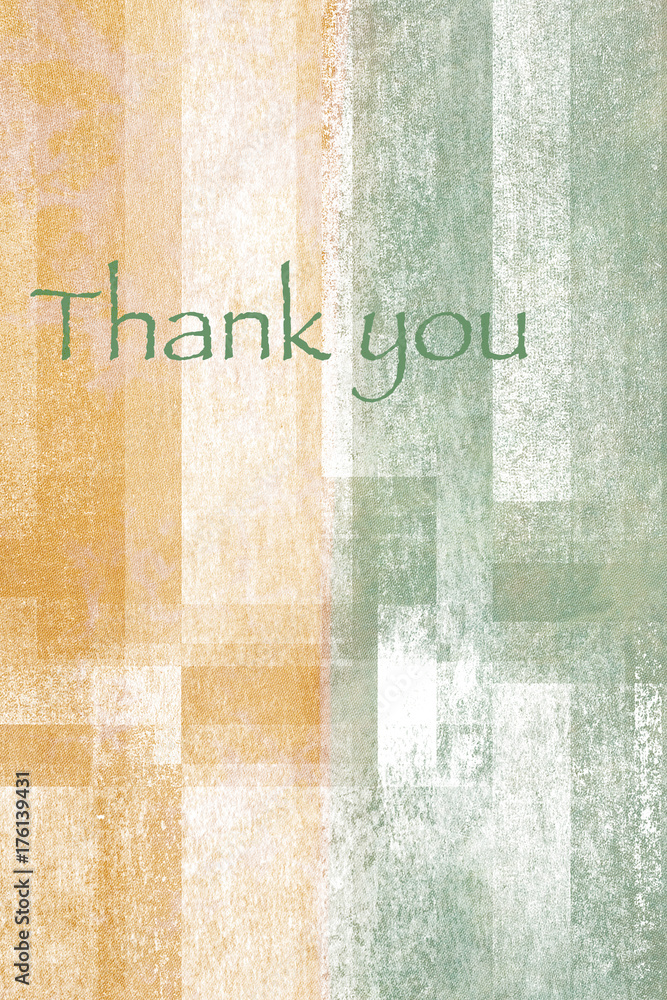 Thank you - Greeting Card - Beautiful ancient background - colored painting texture Stock