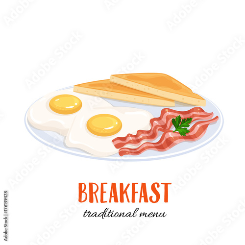 eggs with bacon and toast