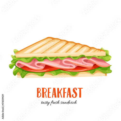 Vector sandwich wich ham
