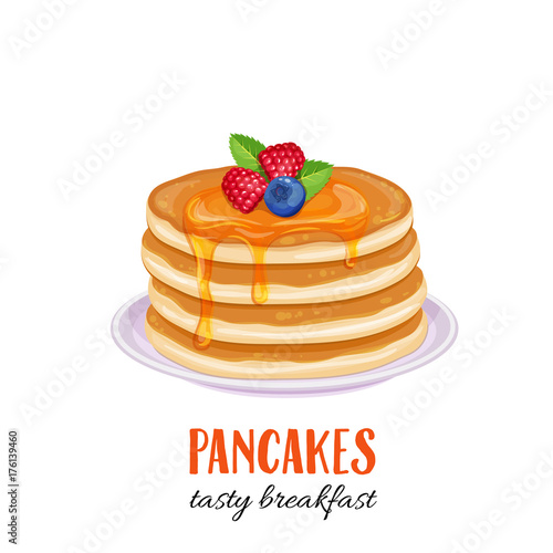 Vector pancakes illustration.