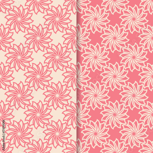 Wallpaper Mural Floral seamless patterns. Set of pink vertical wallpaper backgrounds Torontodigital.ca