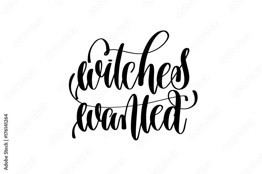 Obraz premium witches wanted hand lettering inscription quote to witch party